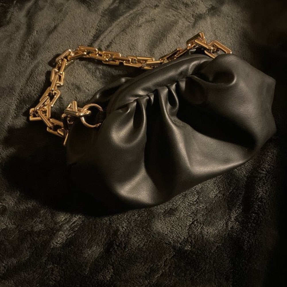 Mini black inspired Bottega Veneta bag